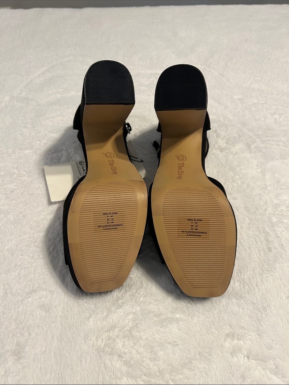 The Drop Women’s Hamalie Black Suede ankle strap platform Sandals. Chucky Heel. - Picture 10 of 10